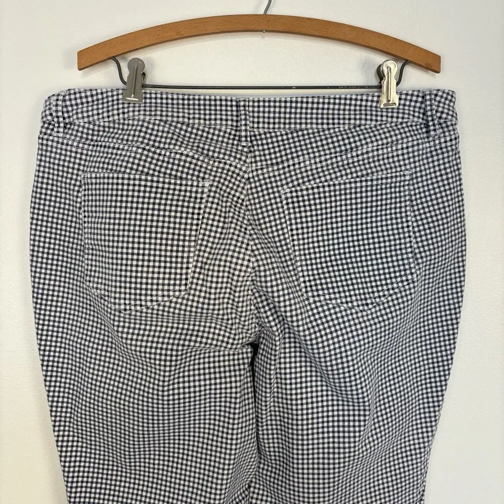 Crown & Ivy Womens 16 Hi Rise Skinny Blue White Gingham Pants Jeans_5